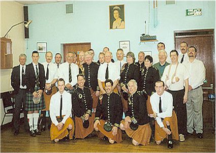 Pictured with our friends from America, the Oregon Trail Pipe Band